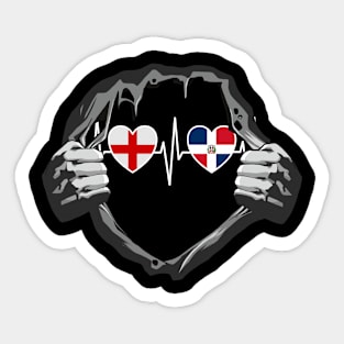 England And Dominican Republic Flag Flags Sticker